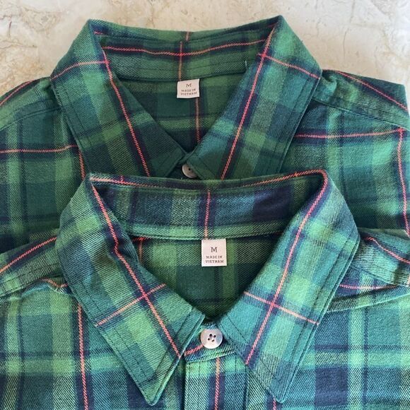 NEW! 100% Cotton Flannel Plaid Button Down Shirt - Picture 2 of 11